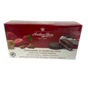 Martsipanitäidisega šokolaad Anthon Berg Maasika-šampanja 220g