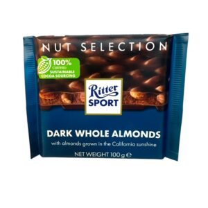 Ritter Sport tume šokolaad tervete mandlitega 100g