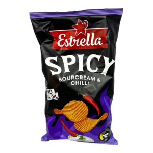 Estrella kartulikrõpsud Spicy, hapukoore-tšillimaitselised, 115 g
